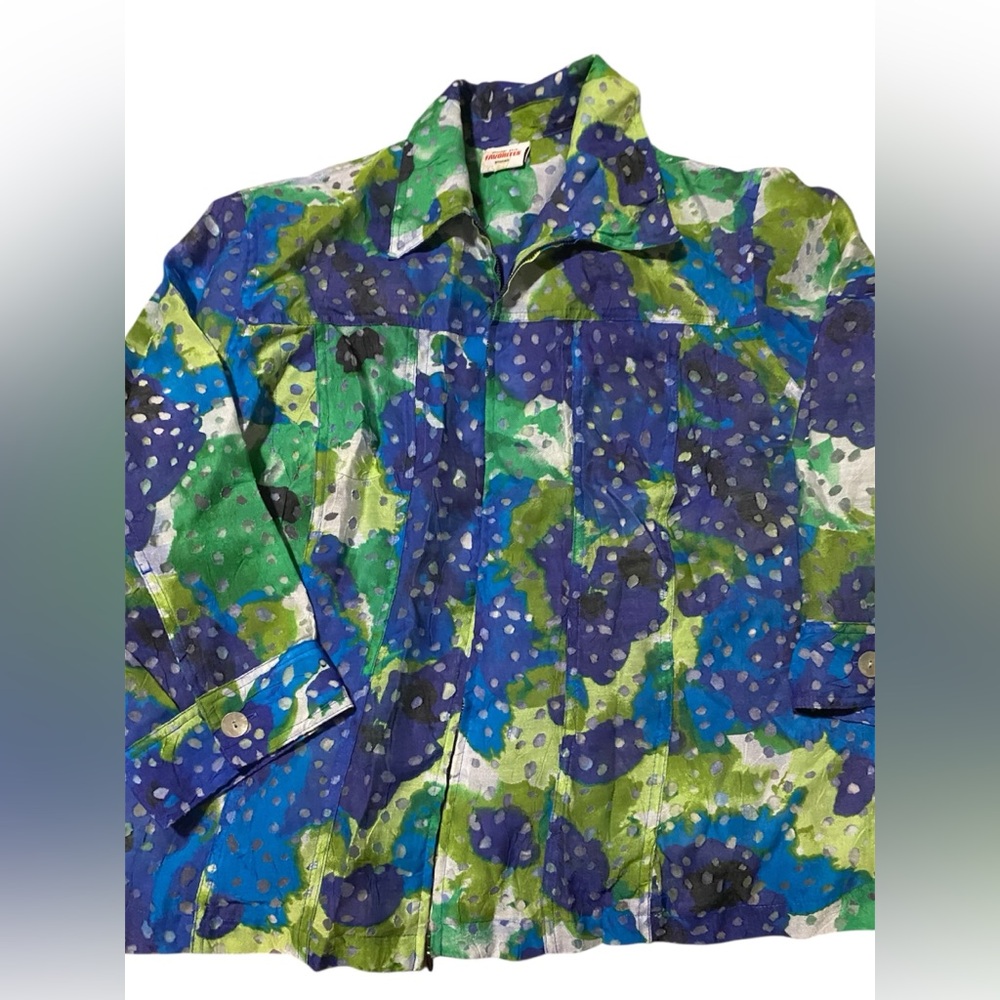 Ruby Rd. Women's Blazer in Blue and Green - Picture 1 of 2